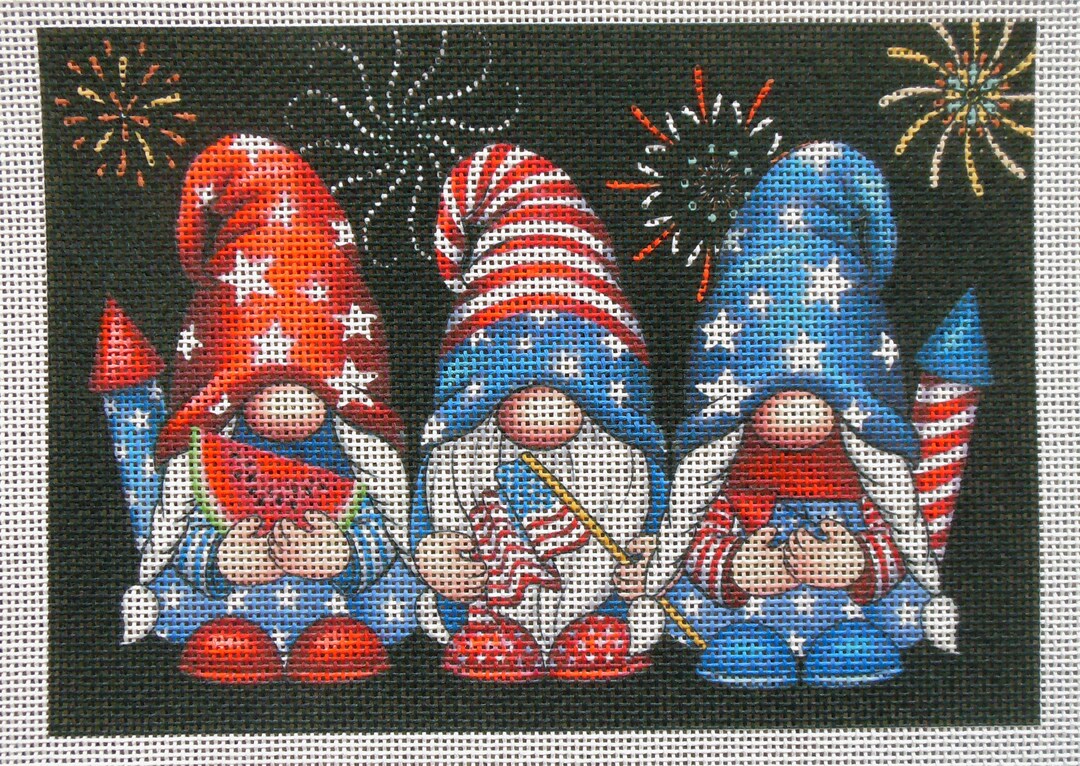 Patriotic Gnomes Needlepoint Canvas Etsy