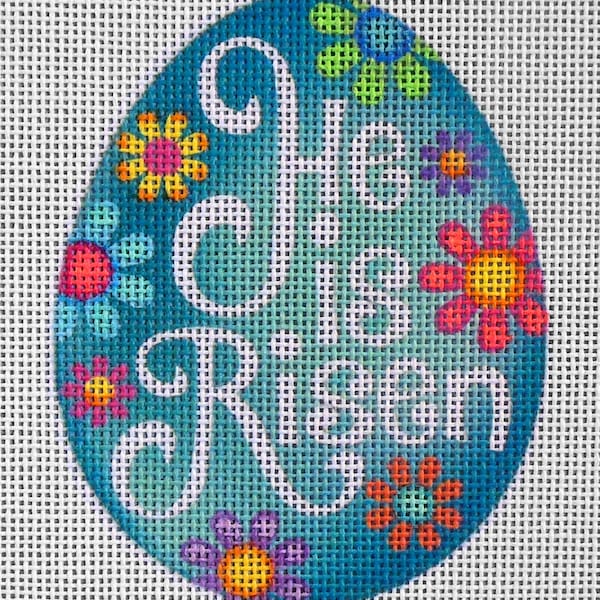 He is Risen Egg Needlepoint Canvas