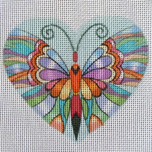 Butterfly Heart Needlepoint Canvas