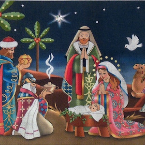Twilight Nativity Needlepoint Canvas