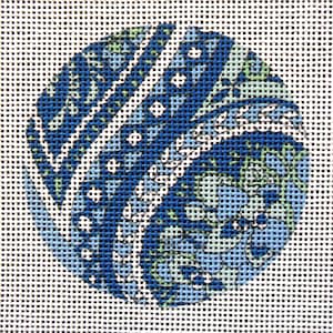 Chinoiserie Round Needlepoint Canvas