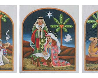 1-3 Piece Twilight Nativity Needlepoint Canvas