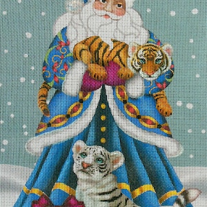 Tiger Santa Needlepoint Canvas