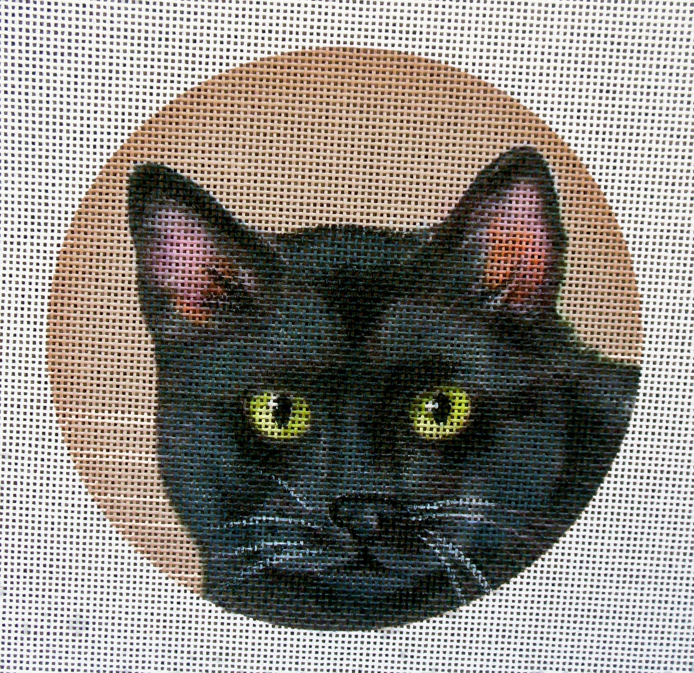 Hand Embroidery Kit Black Cat Design DIY Craft Cute Kitten Pattern