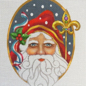 PAPA NOEL French Santa Needlepoint Ornament