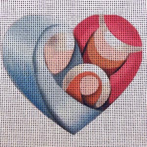Nativity Holy Family Heart Needlepoint Canvas
