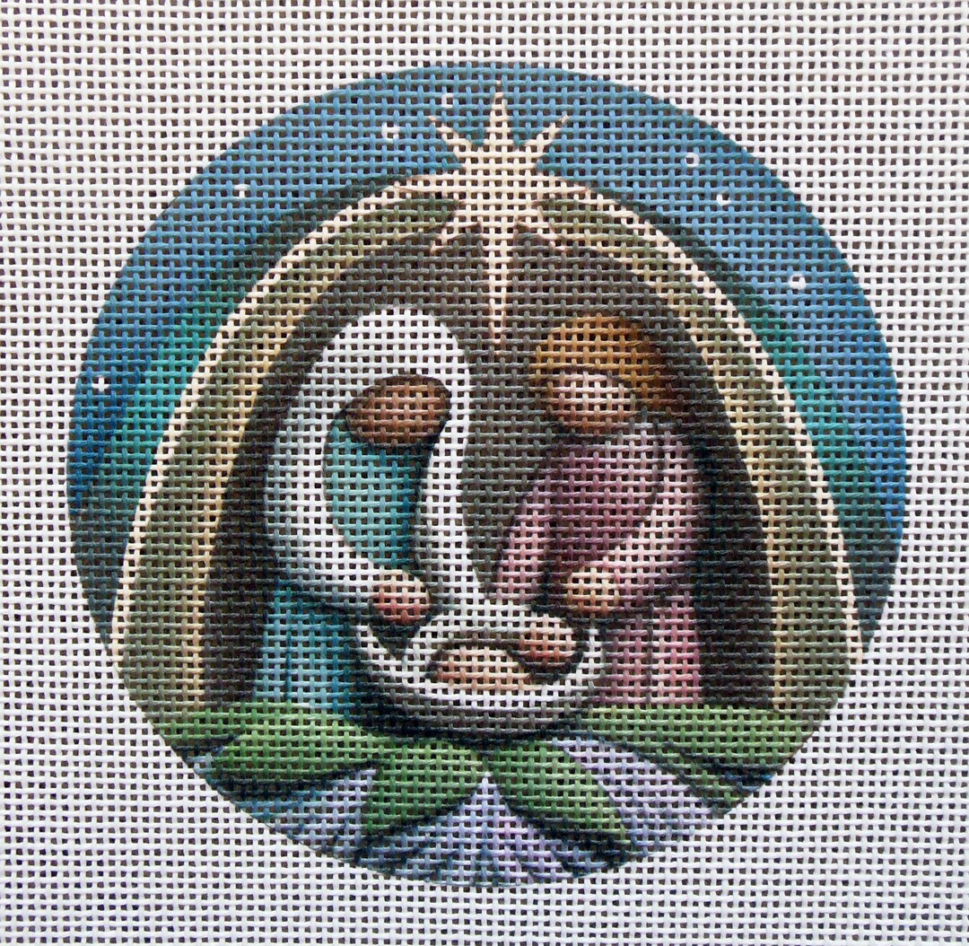 Nativity Round Needlepoint Canvas - Etsy