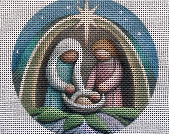 Nativity Round Needlepoint Canvas