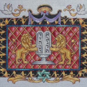 10 Commandments Tallit Bag Needlepoint Canvas
