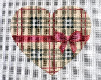 Plaid Heart Needlepoint Canvas