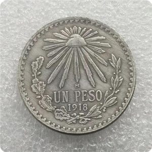 1918 Mexico 1 Peso coin