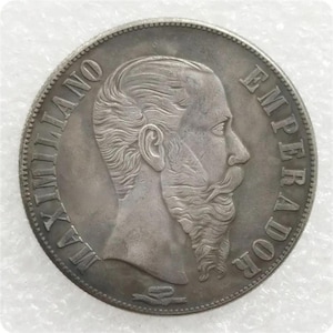 1867 Mexico 1 Peso - Maximiliano I Coin