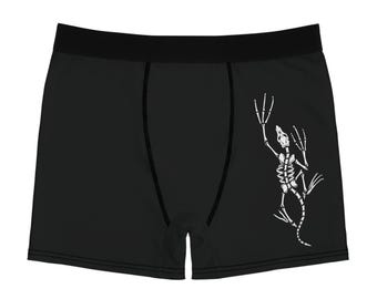 Lizard Skeleton Boxer Briefs | Black AOP Novelty Underwear