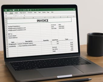 Professional Invoice Template for Small Business | Editable Excel & PDF | Instant Download