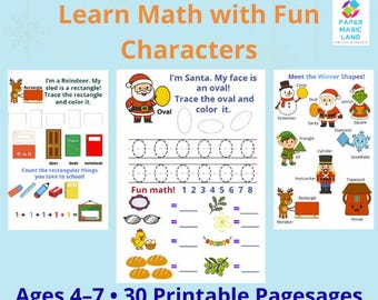 Atividades de Geometria com Formas Geométricas para Crianças de 4 a 7 Anos | Folhas de Exercícios de Geometria | Matemática para Educação Infantil | PDF para Imprimir