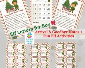 Cartas de elfos de Natal para meninos | 8 páginas | Download instantâneo