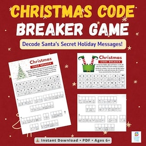 Weihnachts Code Breaker - Druckbares Weihnachtsspiel für Kinder / ab 6 Jahren / 5 Seiten