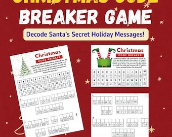 Christmas Code Breaker – Printable Holiday Game for Kids / Ages 6+ / 5 Pages