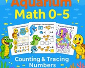 Aquarium Math 0–5 | Counting & Tracing Numbers for Kids | Fish  Sea Animals Worksheets PDF