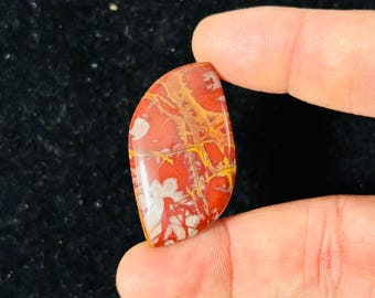 Pietra preziosa sciolta cabochon 100% naturale di diaspro Noreena (22x44x40,48x5,97 mm) (peso in carati 44,05) (forma specifica) ZM-28