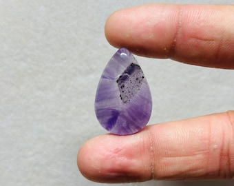 Cacoxenite Amethyst 100% Natürliche Cabochon Lose Edelstein (Form - Birne) (Größe-18.69x28.12x5.24 mm) (Karat-Gewicht-21.85) ZM-250