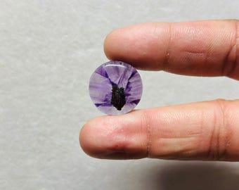 Cacoxenite Amethyst 100% Natürliche Cabochon Lose Edelstein (Form - Rund) (Größe-19.27x19.33x4.36 mm) (Karat-Gewicht-14.05) ZM-248