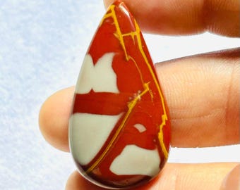 Noreena Jasper 100% naturale cabochon pietra preziosa sciolta (21,10x39,54x5,99 mm) (peso in carati 39,25) (forma - pera) ZM-21