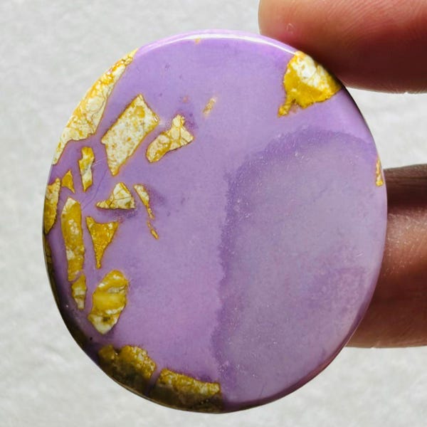 Phosphosiderite 100% Natural Cabochon Loose Gemstone  (Shape -Round) (Size -36.86x41.13x5.60mm) (Carat-weight-67.65) ZM-117