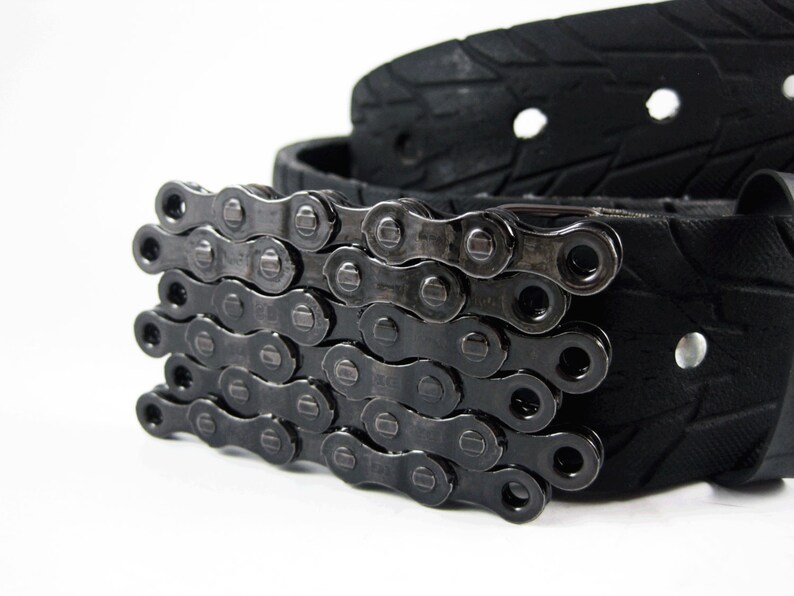 Recycled Bike Chain Belt Buckle Flat Transparent Black Etsy