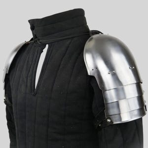 Medieval Steel Pauldrons | Knight Shoulder Armor for Cosplay, LARP, SCA Reenactment & Renaissance Fair Costume
