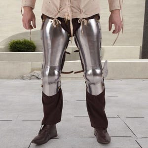 Medieval Knight Leg Armor | Steel Cuisses | Full Leg Protection for LARP, Cosplay | SCA Reenactment | Gothic Plate Armor Costume