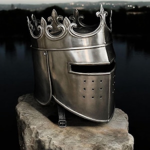 Medieval Queen/king Crown Helmet – Wearable Steel Armor for Cosplay, LARP, Reenactment & Display