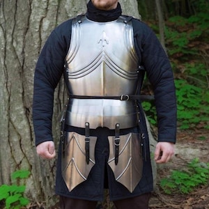Medieval Steel Armor Breastplate with Tassets | Knight Chest Plate Body Armor | Gothic Renaissance LARP Costume Armor for Reenactment