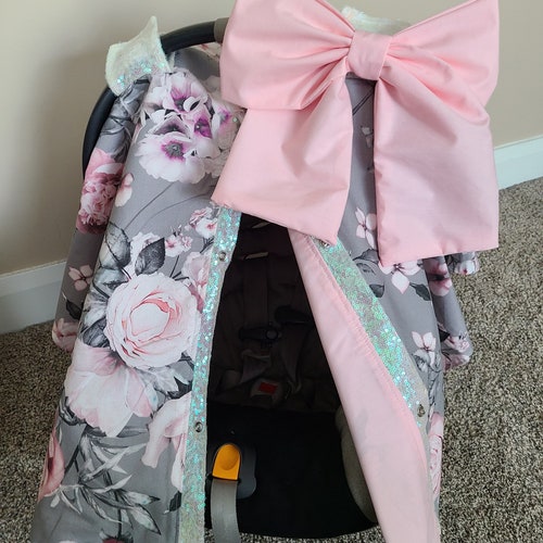 Baby Girl Car Seat Cover Sunflower Ivory Baby Shower Gift Etsy