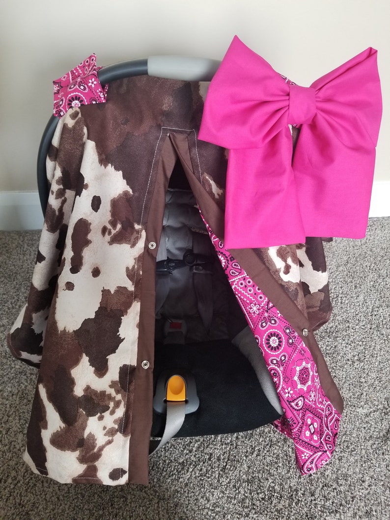 Bandana Cow Car Seat Cover Cow W/ Hot Pink Bandana Etsy