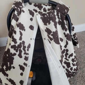 Brown Cow Carseat Canopy, Baby Shower Gift, Nursing Cover for newborn baby, Boy Carseat Cover