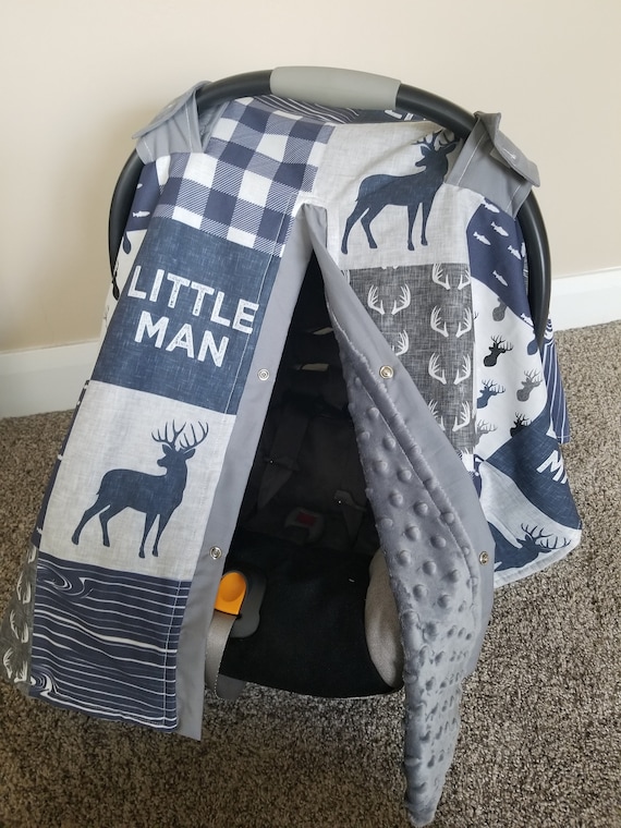 Buck Deer Stag Car Seat Canopy Minky Cover Arrow Buck Deer Stag Car Seat Canopy Minky, Deer Car Seat Canopy