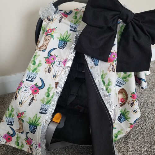 Personalized Car Seat Canopy Girl Stretchy Car Seat Cover Etsy