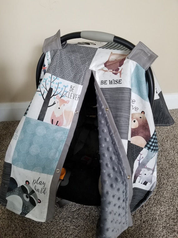 Woodland Deer Bear Ra Car Seat Cover Canopy Woodland Deer Bear Ra Car Seat, Deer Car Seat Canopy