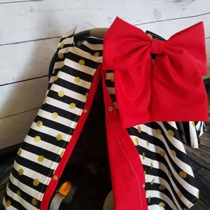 Gold Dot Sparkle Carseat Cover - Baby Shower Gift - Baby Girl Car Seat Canopy - nursing cover READY TO SHIP