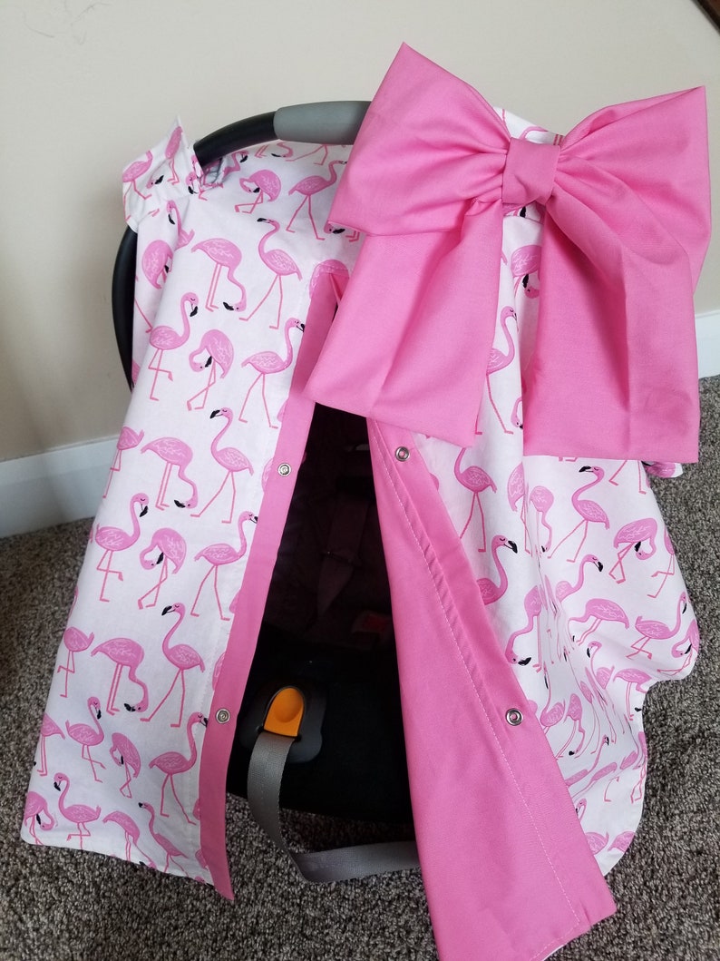 Cat Canopy Flamingo Cover With Large Bow Car Seat Blanket