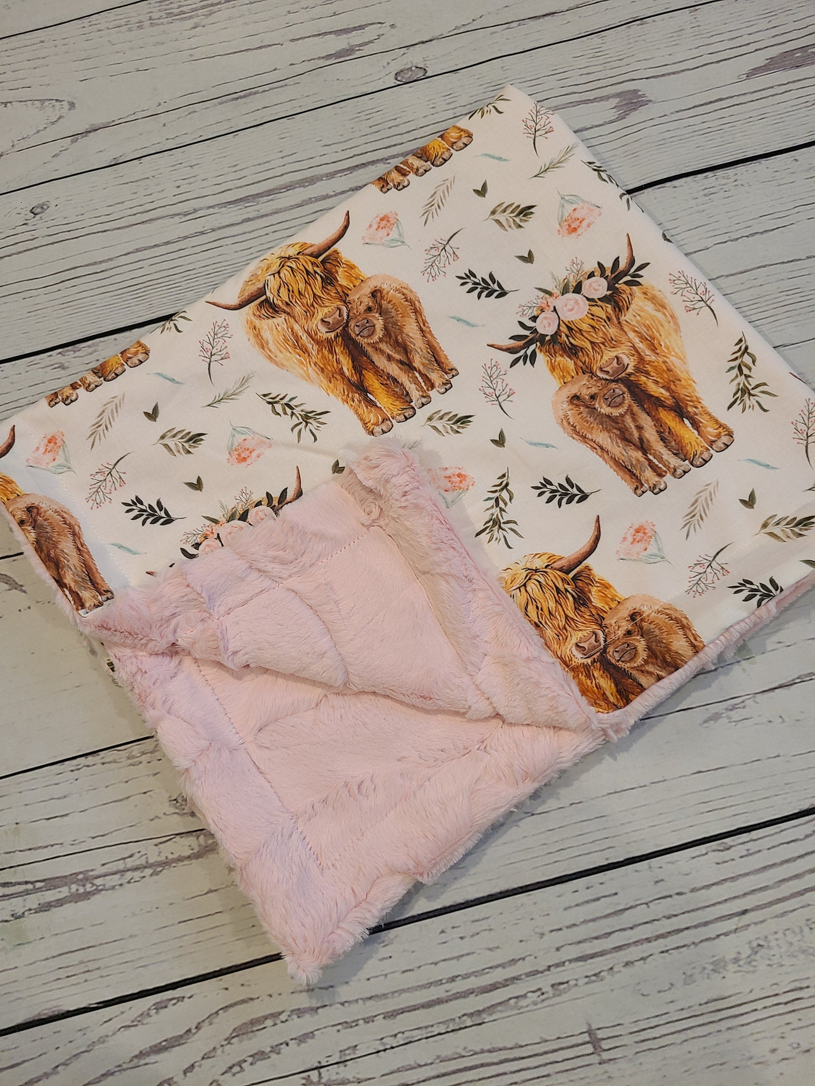 Baby Blanket Minky Blanket Highland Cow Fur Blanket Blanket Etsy