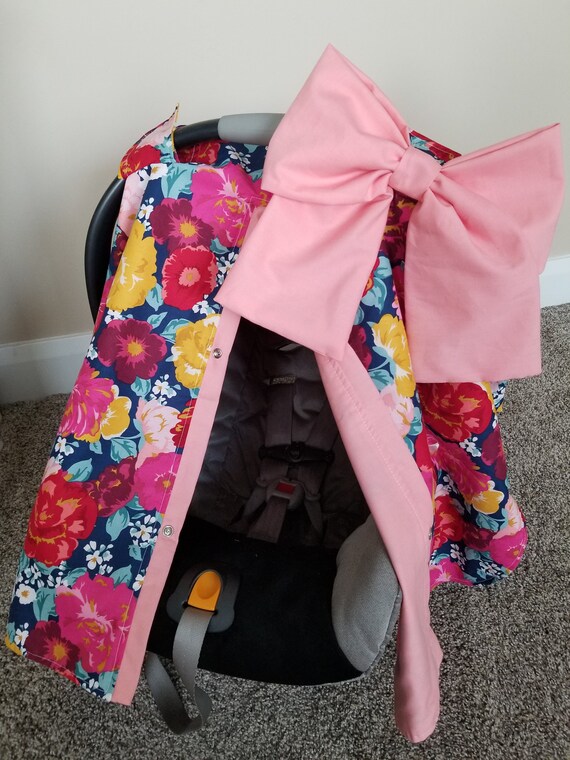 Cat Canopy Flower Cover With Large Bow Car Seat Girl