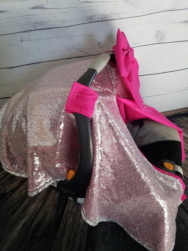 Silver Hot Pink Sparkle Sequin Car Seat Cover Silver Sparkle Etsy