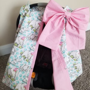 Autositzbezug Elefant Bezug mit großer Schleife Autositzbezug Autositzbezug BEREIT ZUM VERSAND