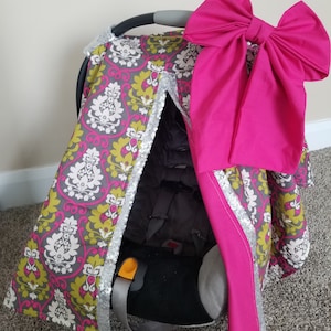 Baby Autositzbezug - Rosa Damast Pailletten Schein - Baby Shower Geschenk - Baby Mädchen Autositzbezug - VERSANDBEREIT
