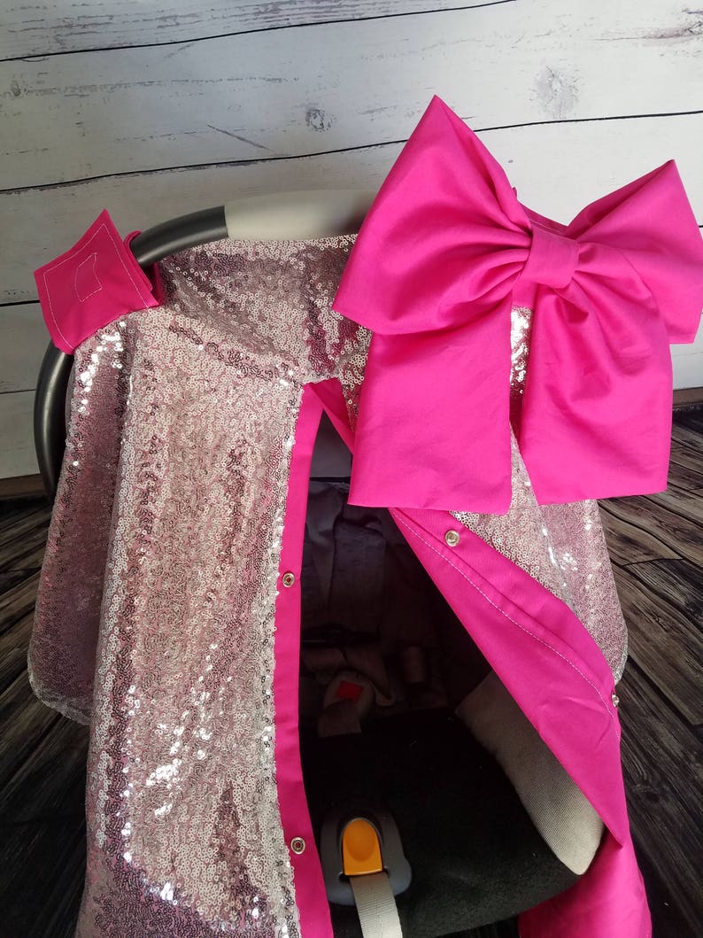 Silver Hot Pink Sparkle Sequin Car Seat Cover Silver Sparkle Etsy