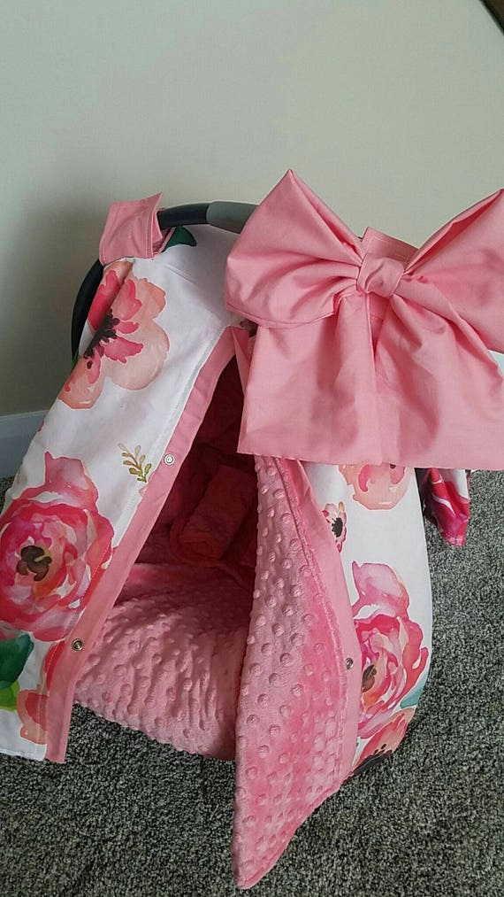 Baby Girl Car Seat Bundle Set Car Seat Cover Minky Car Etsy