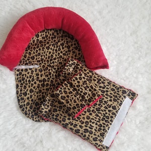 Zestaw pokrowców na fotelik samochodowy Red Cheetah Baby, poduszki na fotelik samochodowy dla niemowląt, poduszka pod głowę dla niemowląt, poduszka na ramię, pokrowce na paski dla niemowląt