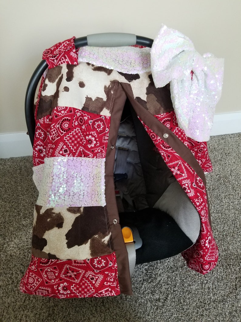 Carseat Canopy Western Cowgirl Sequin Strip car seat cover Etsy